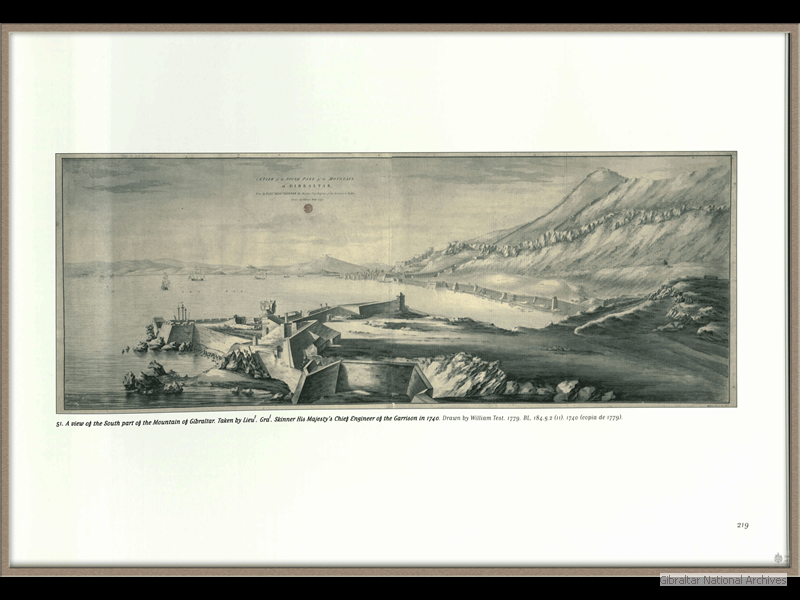 1740-A-view-of-the-South-part-of-the-mountain-of-Gibraltar-taken-by-Lieu-Gra-Skinner-HM-Chief-Engineer-of-the-Garrison